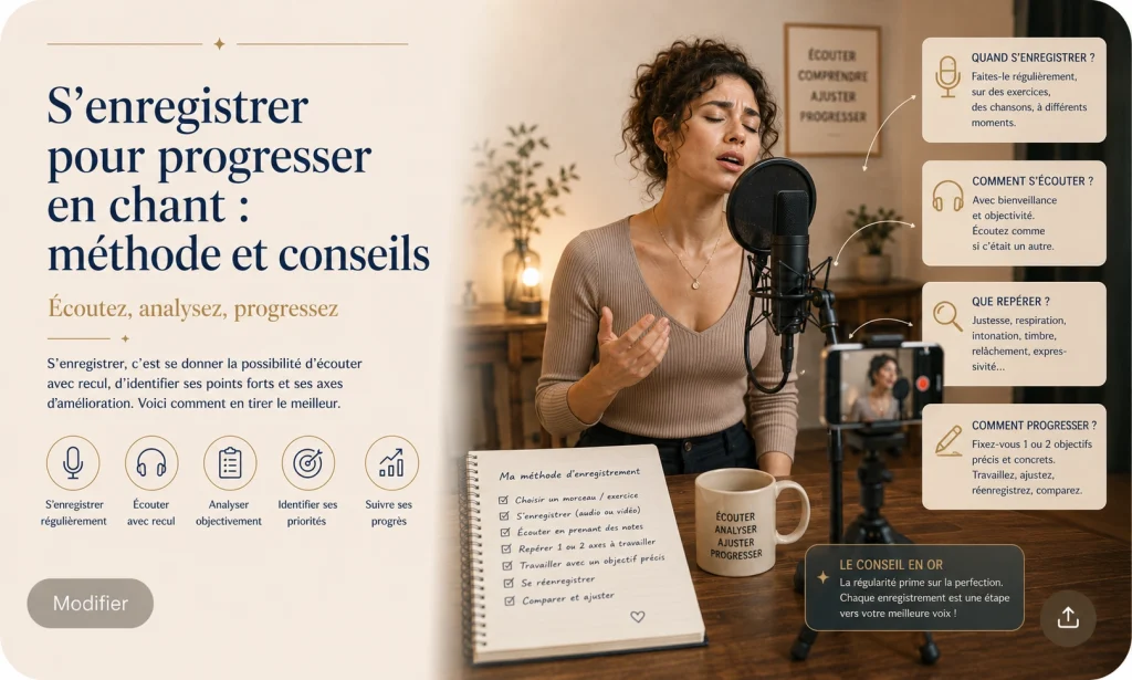 S’enregistrer pour progresser en chant